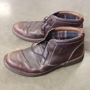 Clark's, 12M, brown leather men's dress shoes.
